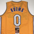 Autographed/Signed Kyle Kuzma Los Angeles LA Yellow Basketball Jersey JSA COA