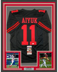 Framed Autographed/Signed Brandon Aiyuk 35x39 San Francisco Black Football Jersey JSA COA