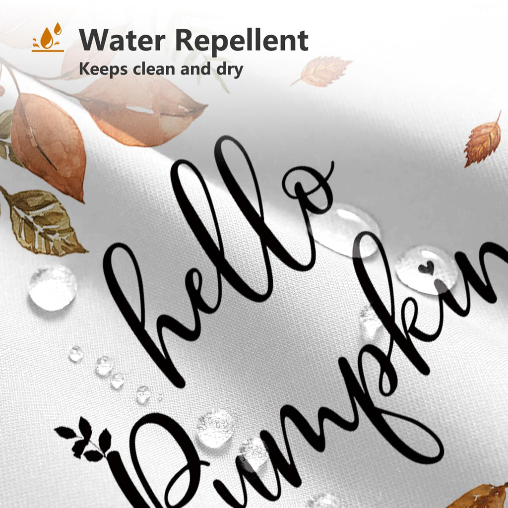 MEHOFOND Fall Pumpkin Watercolor Shower Curtain 72x72 Inch Waterproof Hooks