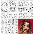 FANOST 22 Halloween Spider Face Temporary Tattoos Kids Adults Cosplay Stickers