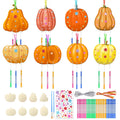 SRIZIAN Pumpkin Wind Chimes Kit DIY Wood Crafts Kids Autumn Party 8 Pack