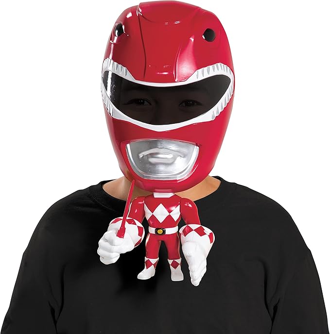 Red Mighty Morphin Power Rangers Mega Child Mask With Moving Parts