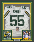 Framed Autographed/Signed Za'Darius Smith 35x39 Green Bay White Football Jersey JSA COA