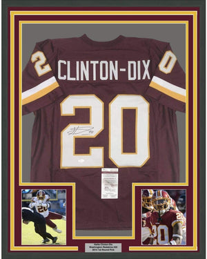 Framed Autographed/Signed Ha Ha HaHa Clinton-Dix 35x39 Washington Burgundy Football Jersey JSA COA
