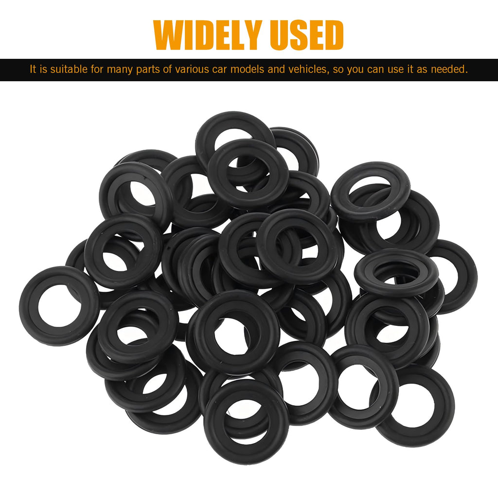 leechio 25 PCS Automotive Oil Drain Plug Gasket M14 Rubber Seal Black