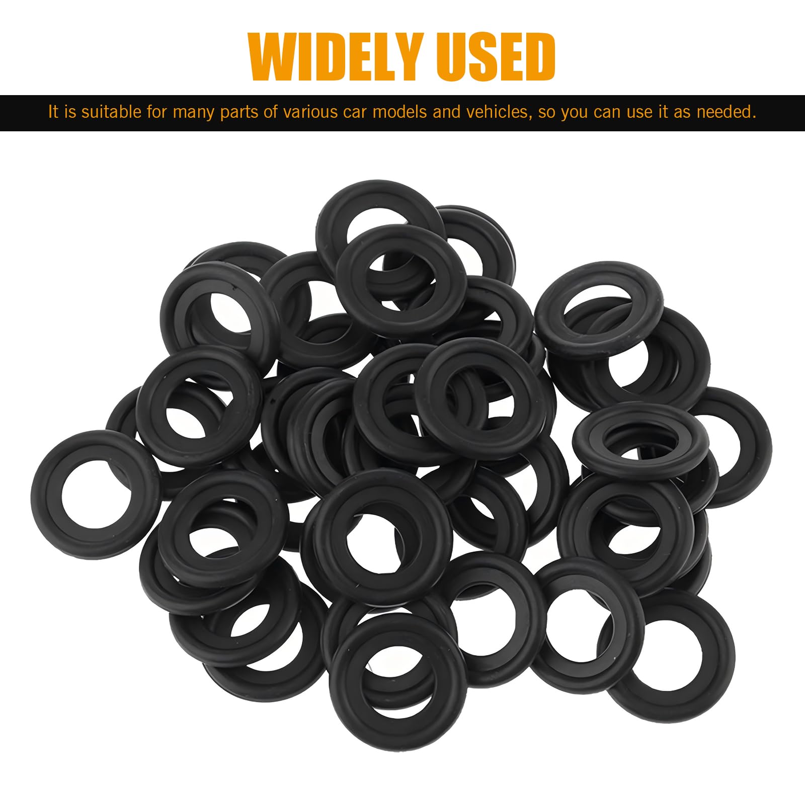 leechio 25 PCS Automotive Oil Drain Plug Gasket M14 Rubber Seal Black