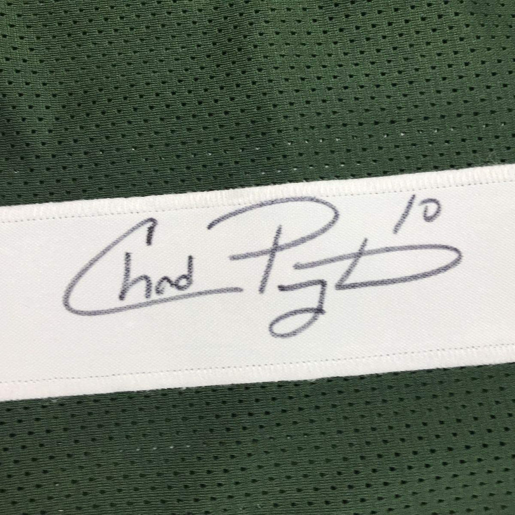 Framed Autographed/Signed Chad Pennington 35x39 New York Green Football Jersey Beckett BAS COA