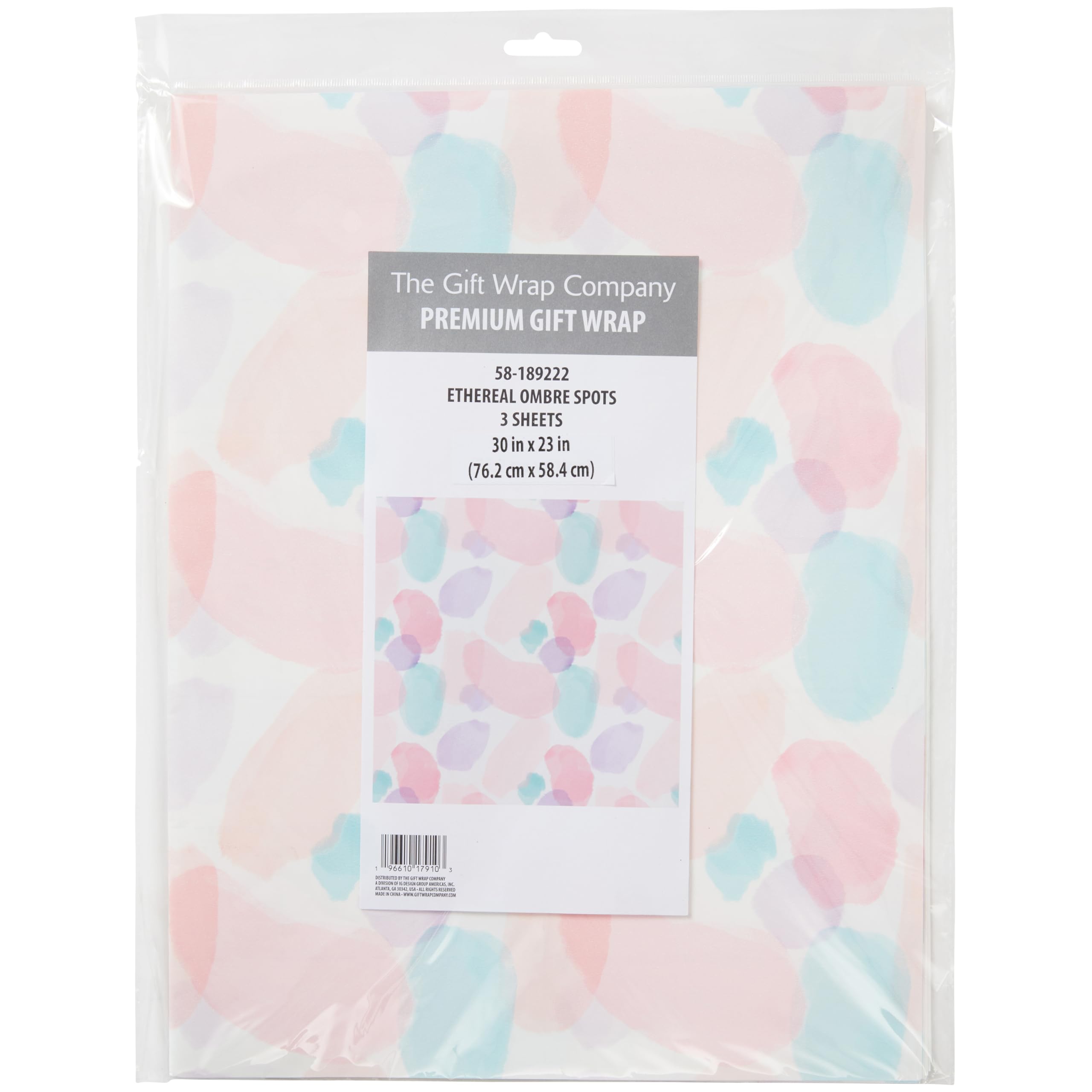 The Gift Wrap Company Ombre Spots Gift Wrapping Paper Sheet 30x23 Multicolor 3pc