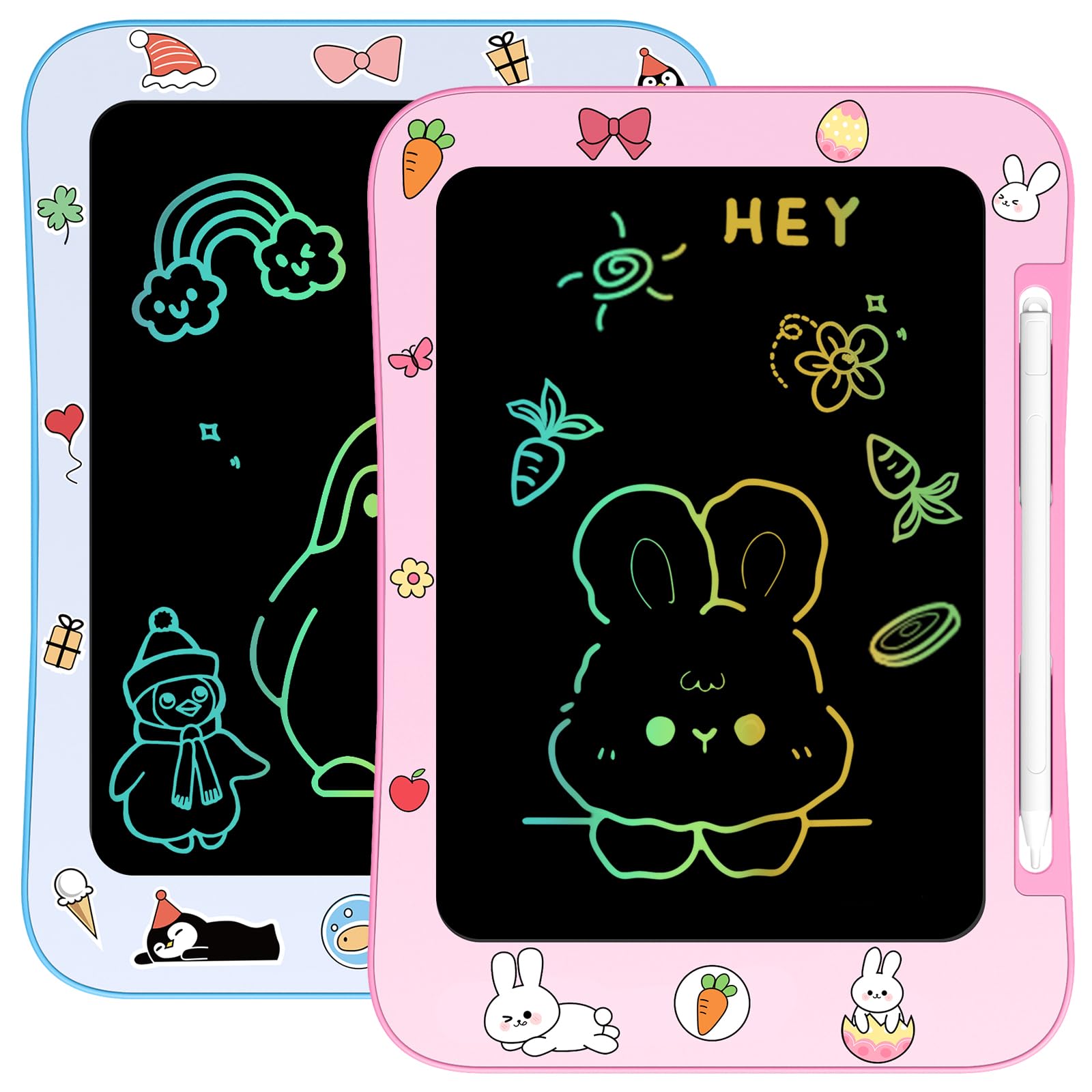 Genialba 2 Pack LCD Writing Tablet Kids Colorful Screen Pink & Blue