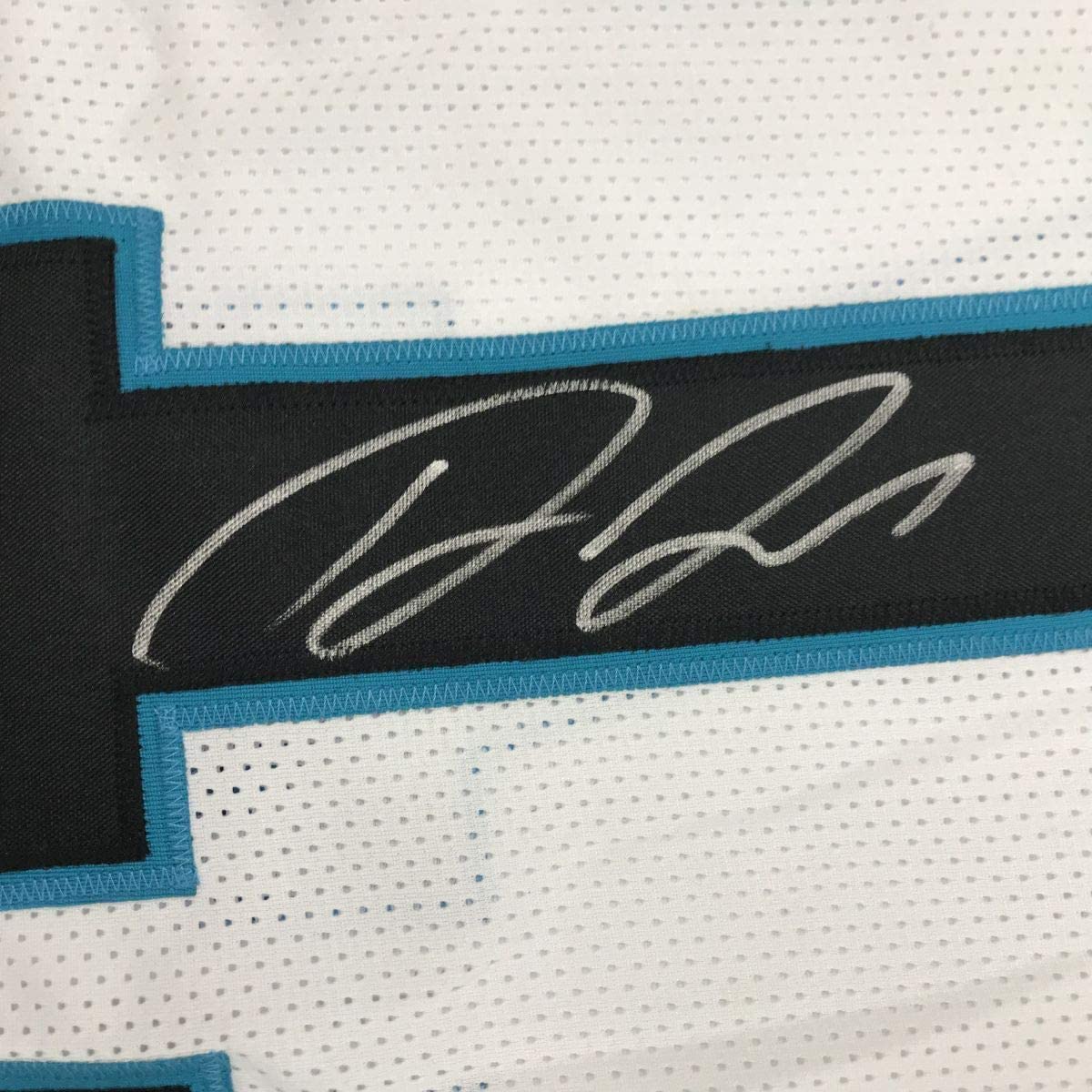 Framed Autographed/Signed Devin Funchess 35x39 Carolina White Football Jersey JSA COA