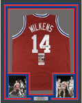 Framed Autographed/Signed Lenny Wilkens 35x39 St. Louis Red Basketball Jersey JSA COA