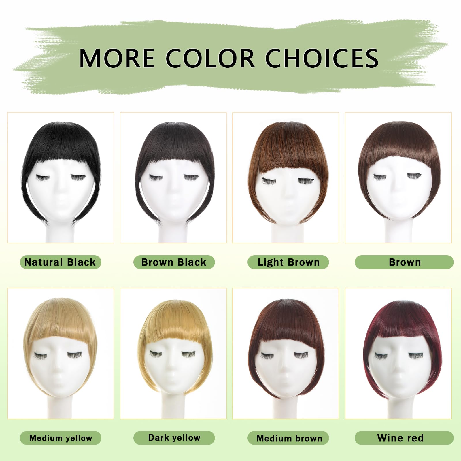 Maforsoon Clip in Bangs Fake Bangs for Women Medium Yellow Straight Hair