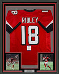 Framed Autographed/Signed Calvin Ridley 35x39 Atlanta Red Football Jersey Beckett BAS COA