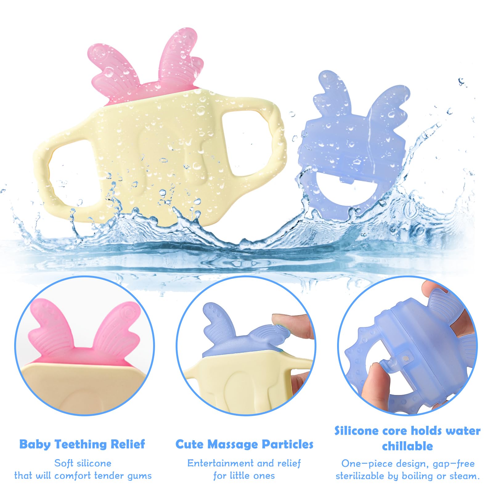 Anboor Baby Silicone Cold Teether 0-12 Months Water Filled Ice Relief