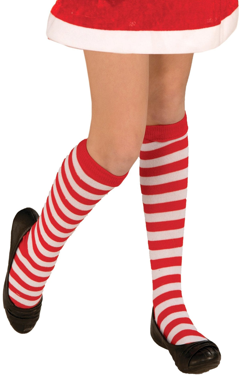 Rubies Striped Red White Costume Socks Kids Unisex One Size