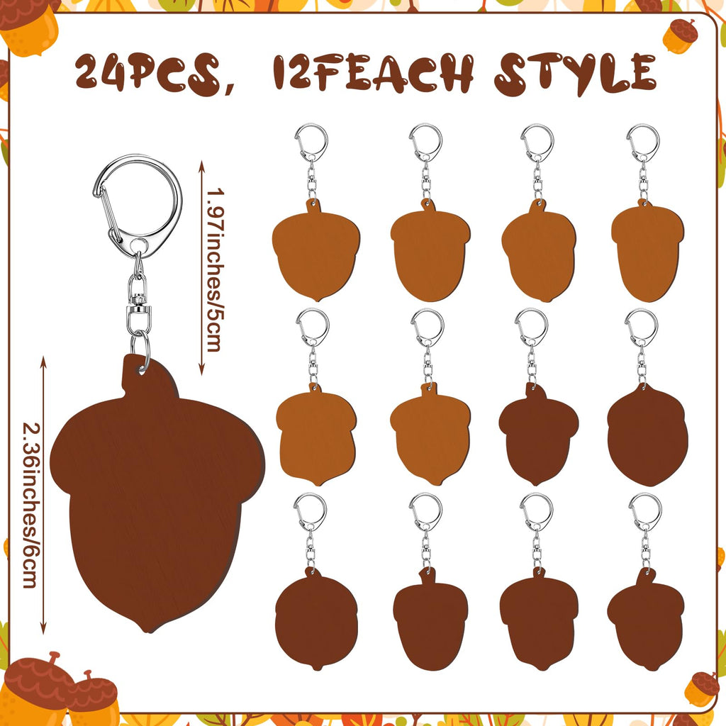 [Like New] RattanView 24-Piece Acorn Keychain Craft Set, 12 Styles
