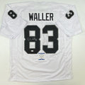 Autographed/Signed Darren Waller Las Vegas Oakland White Football Jersey Beckett BAS COA