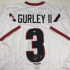 Autographed/Signed Todd Gurley Georgia White College Football Jersey Beckett BAS COA