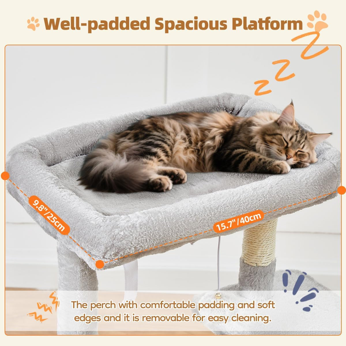 38-Inch Cat Tree for Indoor Cats with Condo, Hammock & Perch
