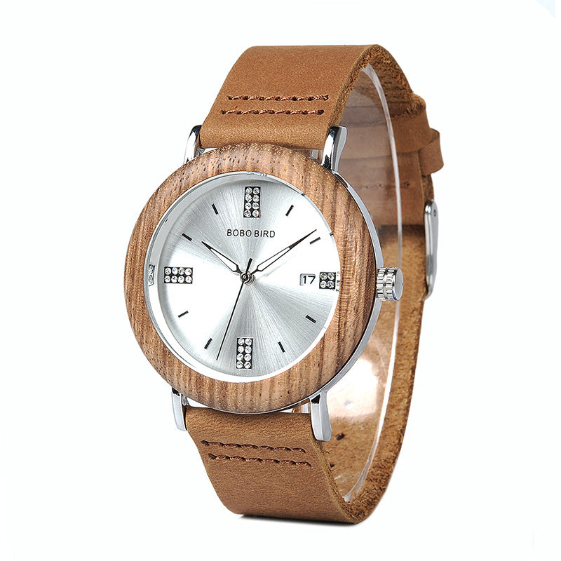 Mens And Womens Minimalist Casual Retro Wooden Watch