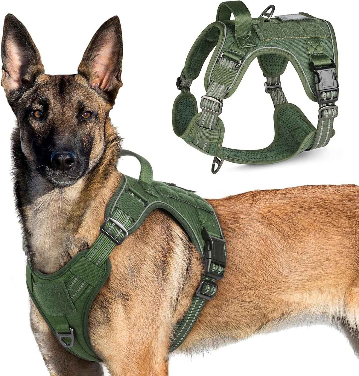 No-Pull Tactical Dog Harness MOLLE Vest with Handle