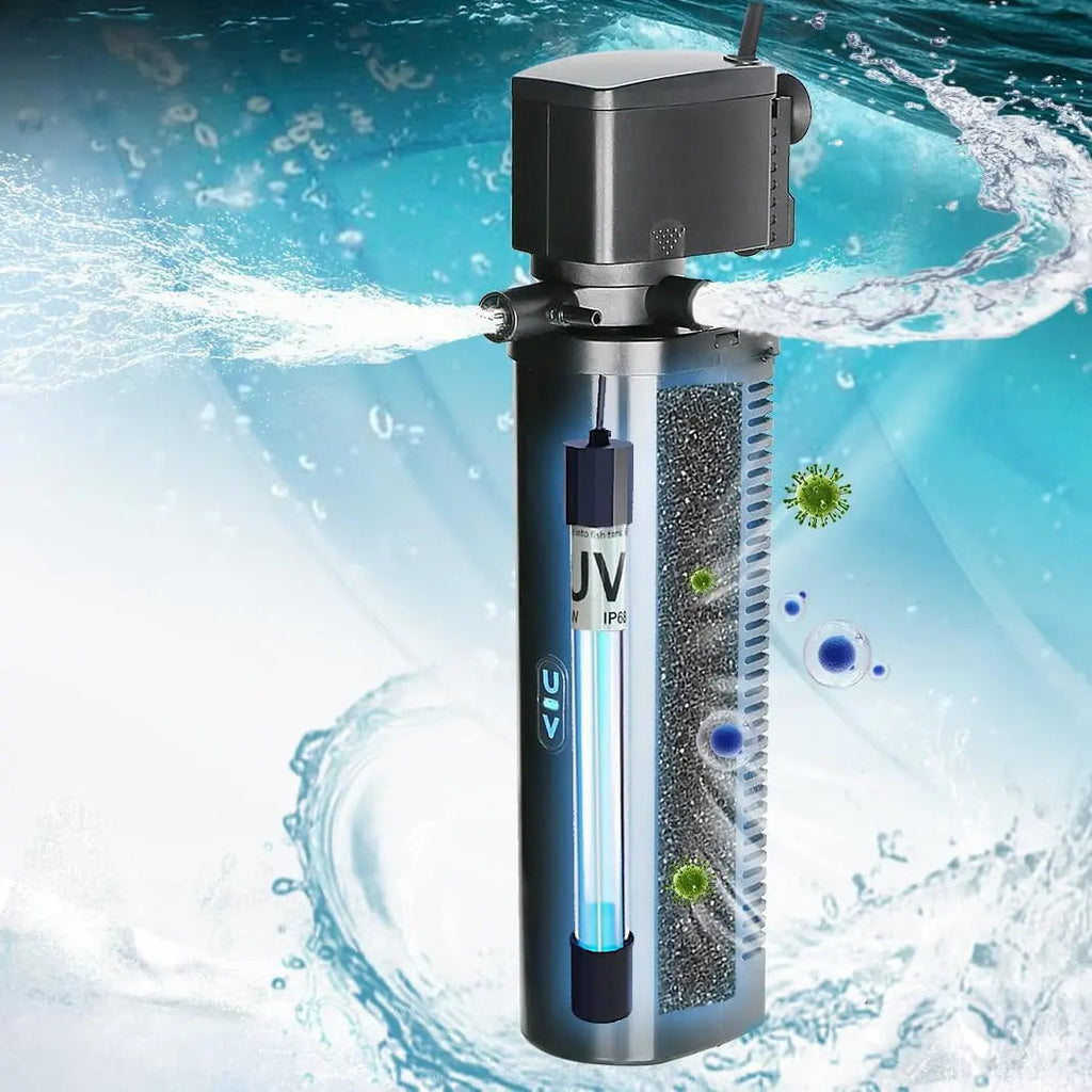 75-200 Gallon Aquarium UV Filter 300GPH Submersible Green Clean