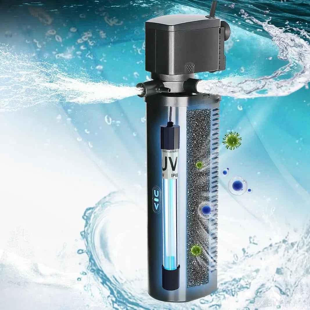 75-200 Gallon Aquarium UV Filter 300GPH Submersible Green Clean