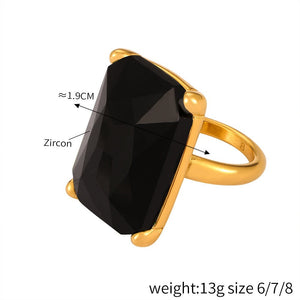 Gold Black Zirconium Ring