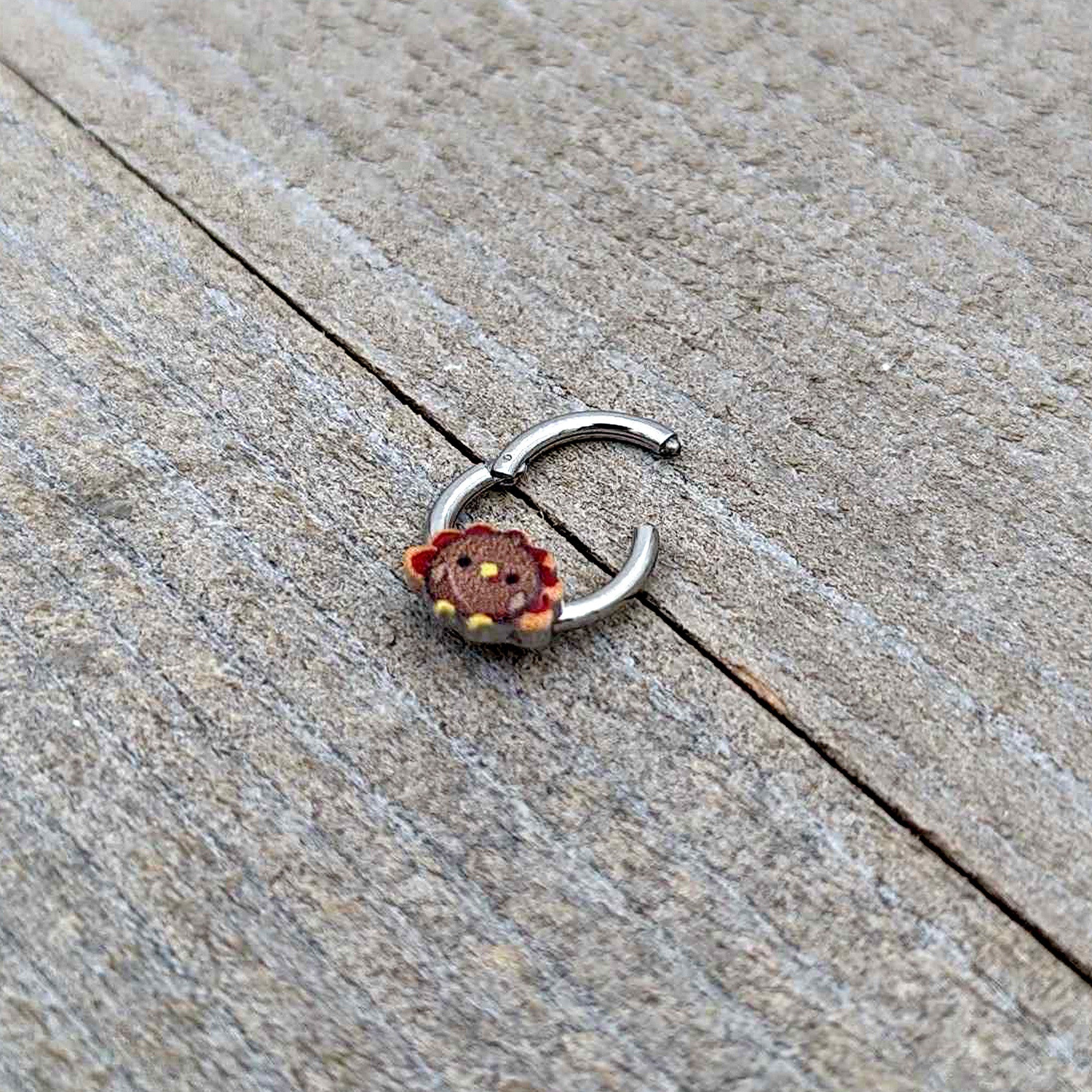16G 5/16 Sweet Tiny Turkey Thanksgiving Hinged Segment Ring