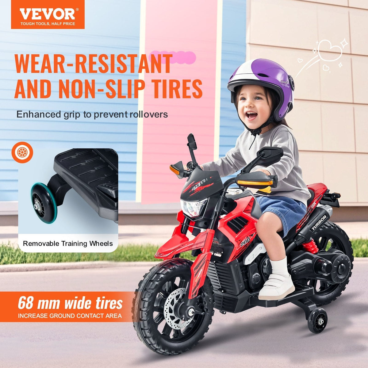 Kids' 12V Electric Ride-On Motorcycle with LED Lights
