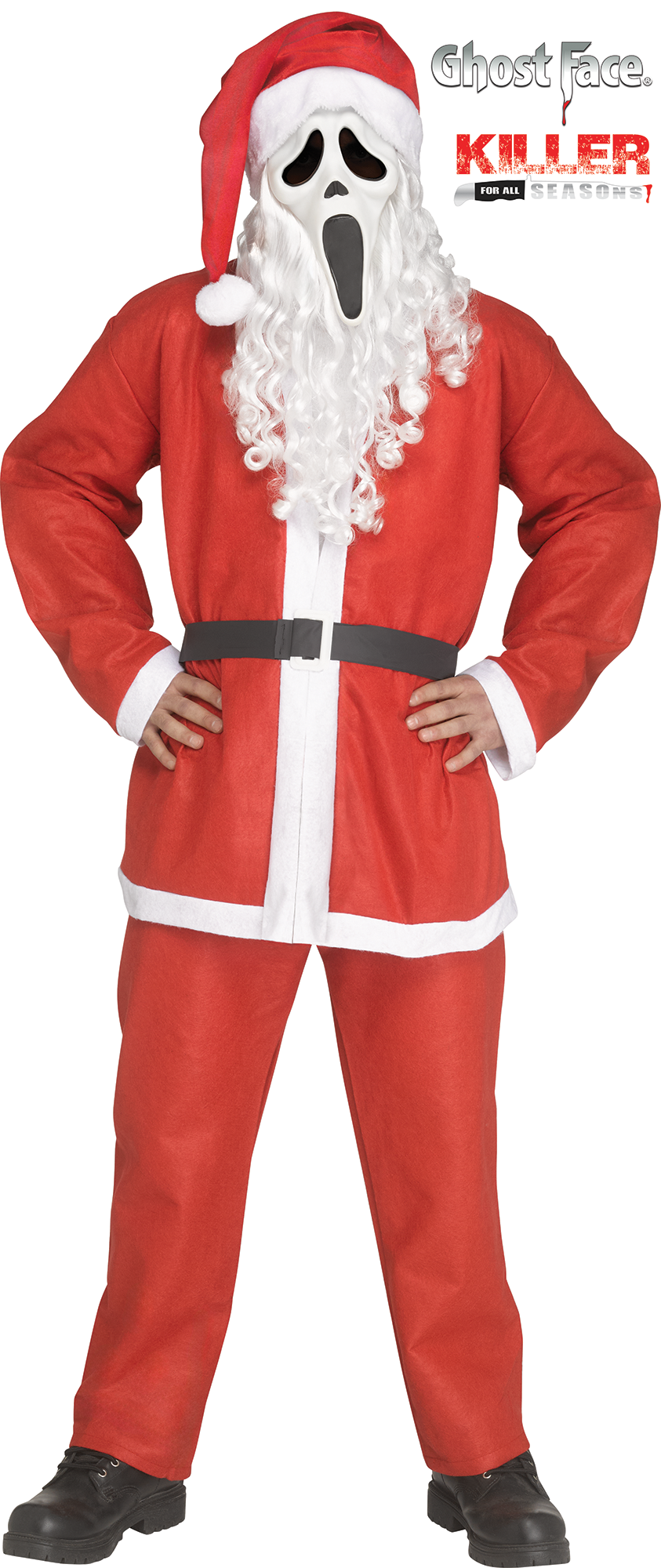 Pub Crawl Santa Ghost Face Scream Adult Costume Plus Size