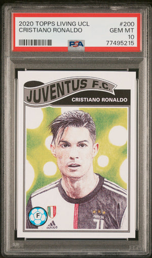 Graded 2020 Topps Living Cristiano Ronaldo #200 UEFA Champions League Soccer Card PSA 10 Gem Mint