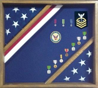 Patriotic Red White and Blue Flag Display Case