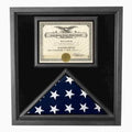 Retirement Flag Display Case - Military Retirement Gift (Cherry Case)