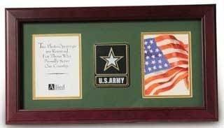 Go Army Medallion Double Picture Frame, Mahogany Made
