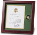U.S. Army Medallion Presidential Memorial Certificate Frame