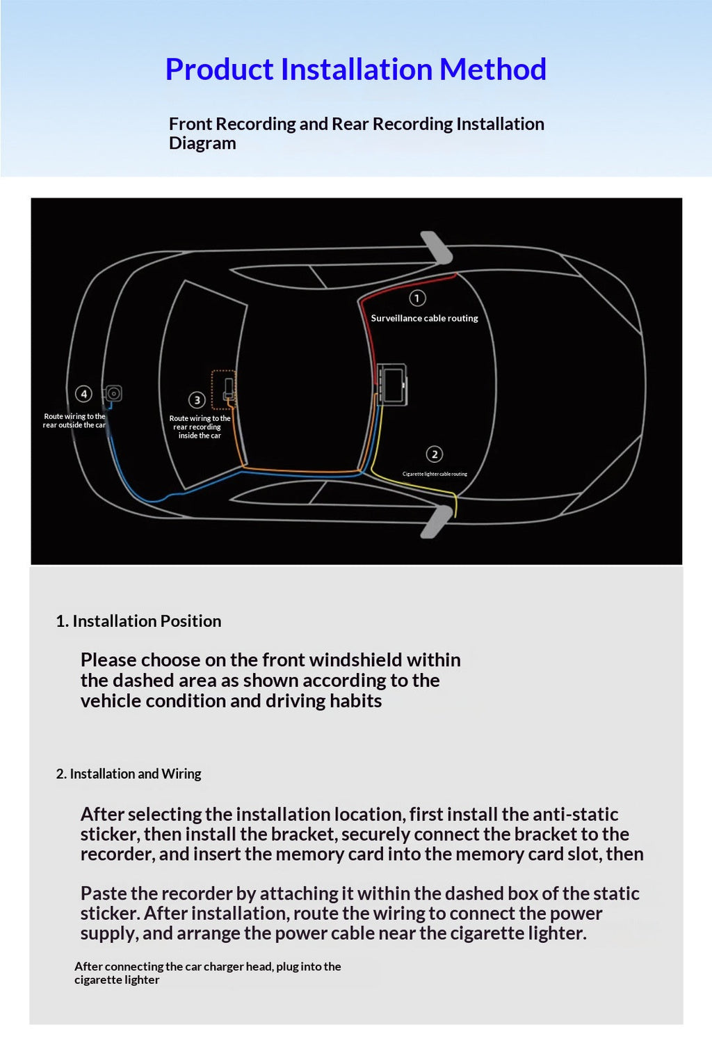 2K Dual Lens Front And Rear Dash Cam, High Definition Car DVR Recorder