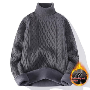 Gray Turtleneck Fleece Lined