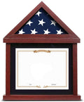 Flag Display Case for 3’x5’ Folded Flag With Shadow Box, Certificate Document Holder