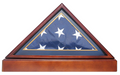 Burial/Funeral Flag Display Case Frame, Military Shadow Box with Pedestal Stand - 3'x5' Flag