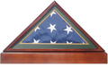 Burial/Funeral Military Shadow Box with Pedestal Stand (with Army Green Mat)