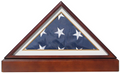 Burial/Funeral Military Shadow Box Case with Pedestal Stand (with Navy White Mat)