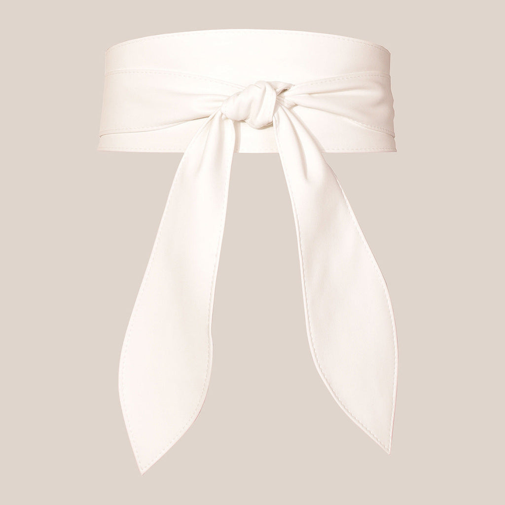 Amazon Cross-border Women's Wide Waist Cover Soft All-match Elegant Bow Ribbon Super Long In Stock Tie Belt