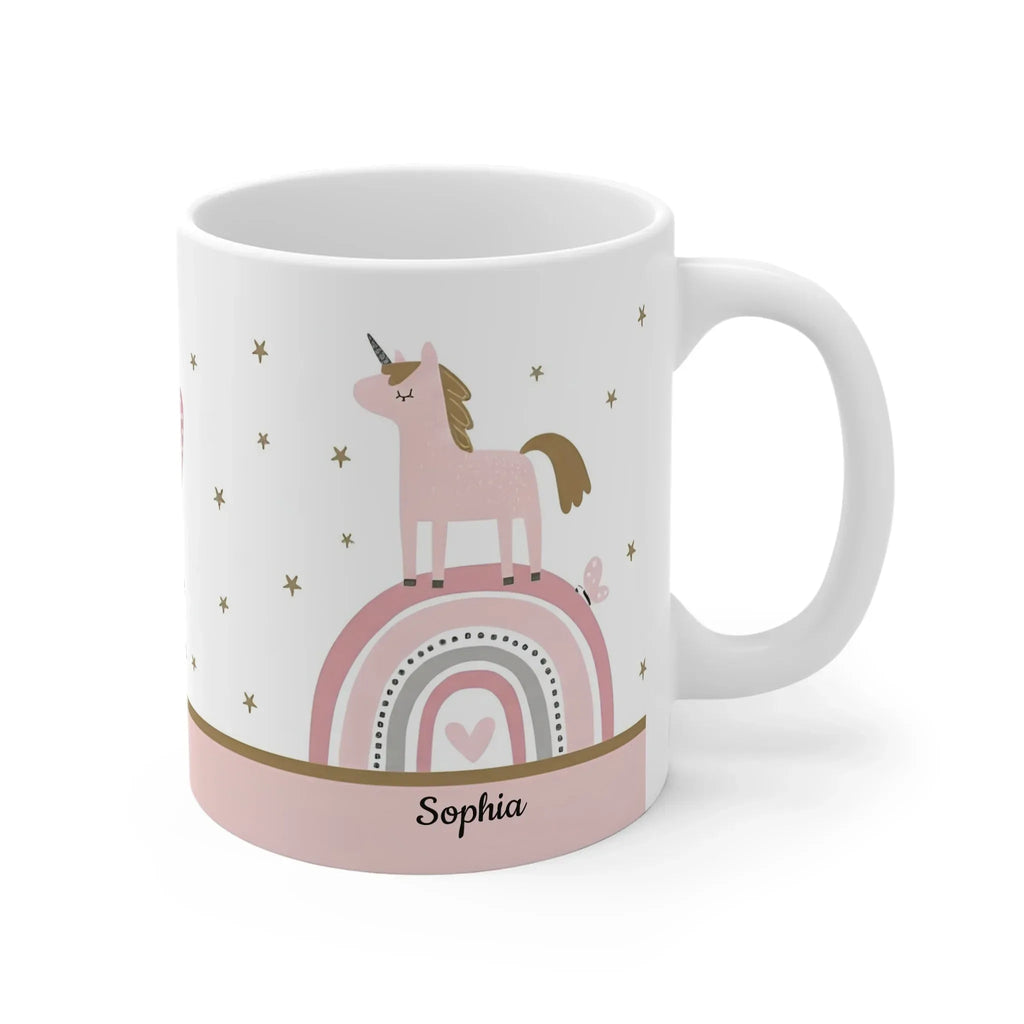 Pink Rainbow Mug | Sparkle Like a Unicorn | Personalized Name
