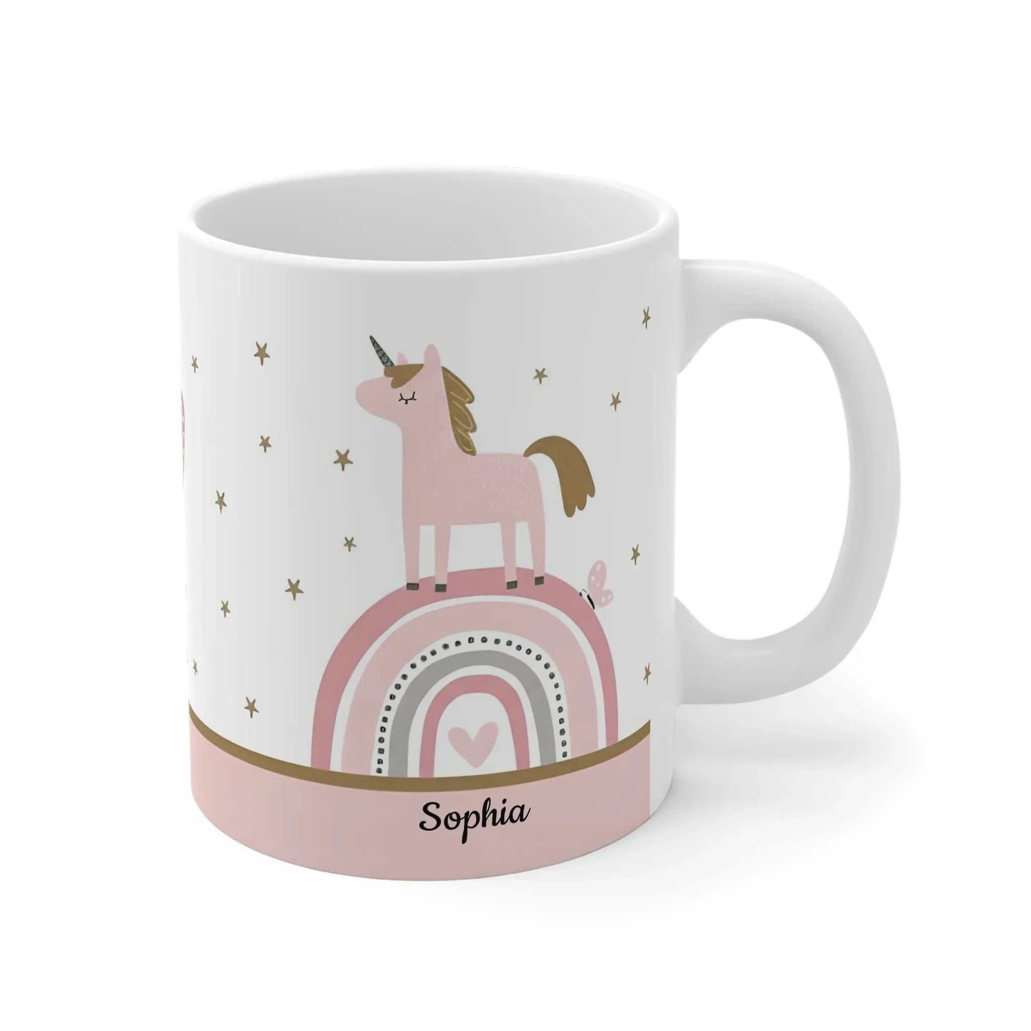 Pink Rainbow Mug | Sparkle Like a Unicorn | Personalized Name