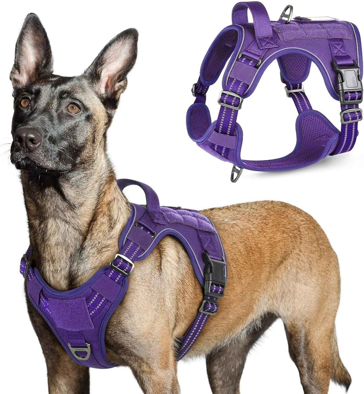 No-Pull Tactical Dog Harness MOLLE Vest with Handle