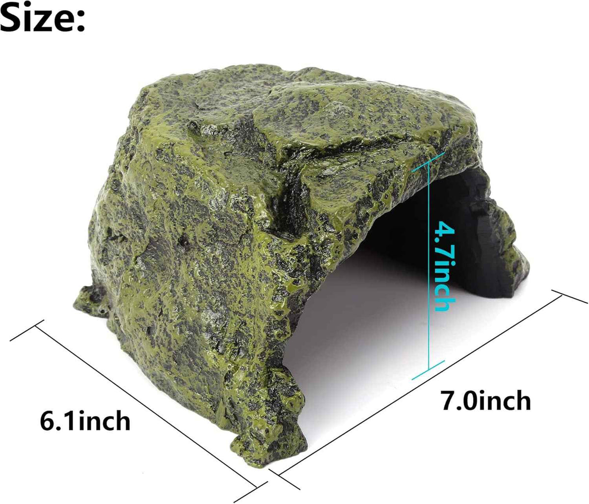 Reptile Rock Hide Cave Resin Habitat for Lizards & Turtles