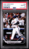 Graded 2025 Topps Now Cam Smith #58 Black Foil /10 Rookie RC Baseball Card PSA 10 Gem Mint