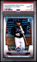Graded 2023 Topps Bowman Mega Box Francisco Alvarez #49 Chrome Rookie RC Baseball Card PSA 10 Gem Mint