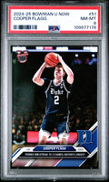 Graded 2024 Topps Bowman U Now Cooper Flagg #51 Rookie RC Basketball Card PSA 8 Near Mint